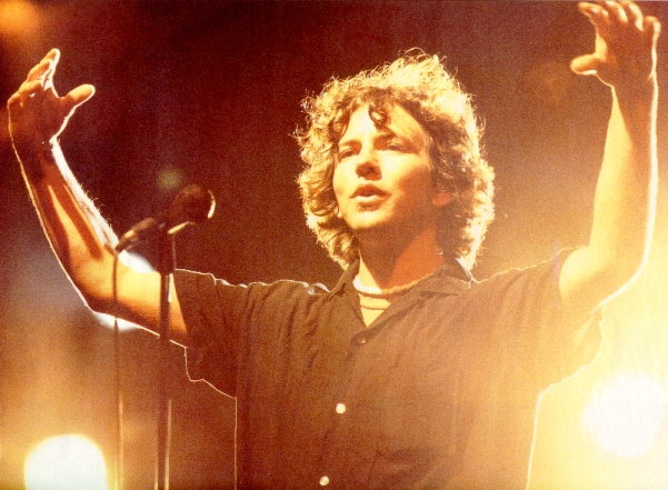 Eddie Vedder of Pearl Jam in a Maui concert